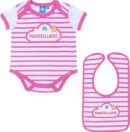 Ensemble Body + Bavoir OM Bébé 2023/24 Rose