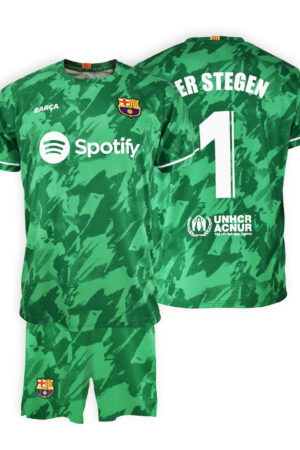 Kit FC Barcelone Junior Gardien Domicile Ter Stegen 2023/24 Replica