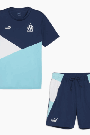 Ensemble Maillot Short OM Woven 2023/24 Bleu