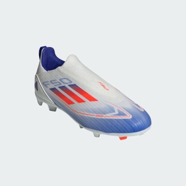 Crampons Adidas F50 League FG/MG LL Junior Blanc - Image 8
