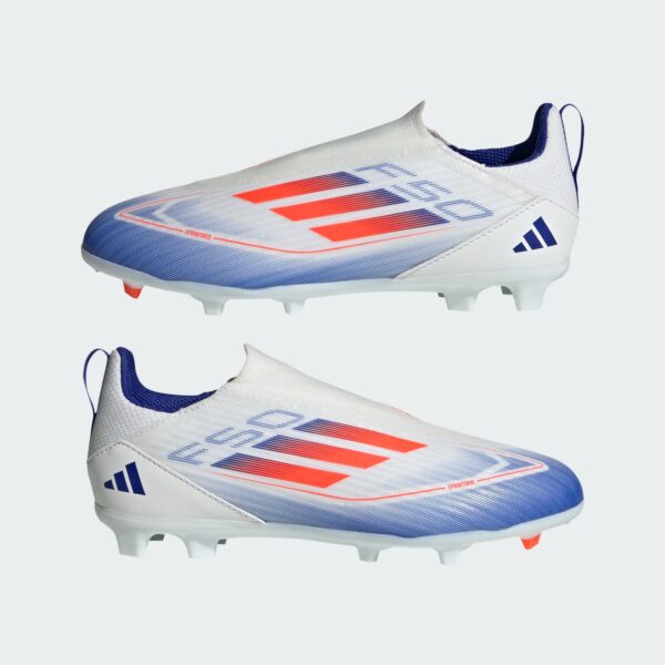Crampons Adidas F50 League FG/MG LL Junior Blanc - Image 2