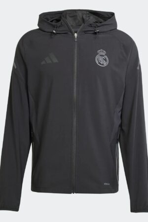 Veste à Capuche Real Madrid Survêtement Woven Pro 2025 Noir