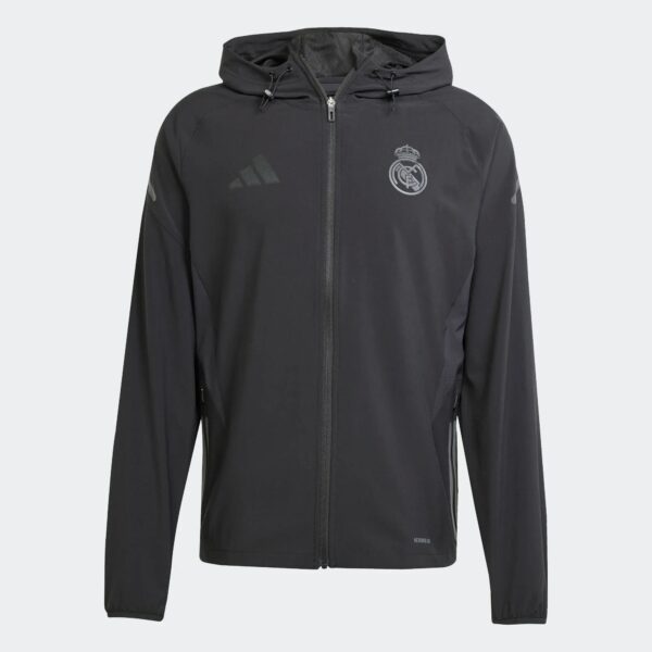 Veste à Capuche Real Madrid Survêtement Woven Pro 2025 Noir