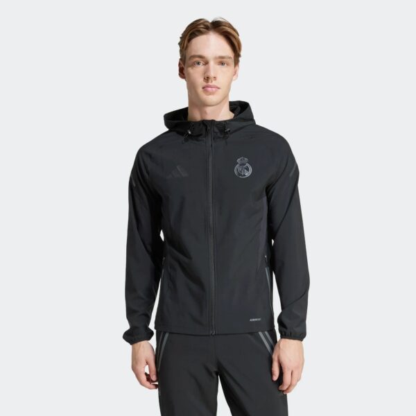 Veste à Capuche Real Madrid Survêtement Woven Pro 2025 Noir - Image 2