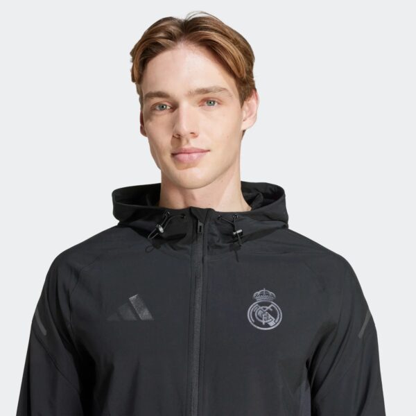 Veste à Capuche Real Madrid Survêtement Woven Pro 2025 Noir - Image 3