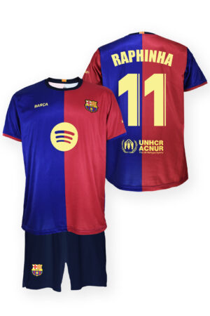 Kit FC Barcelone Domicile Junior Raphinha 2024/25