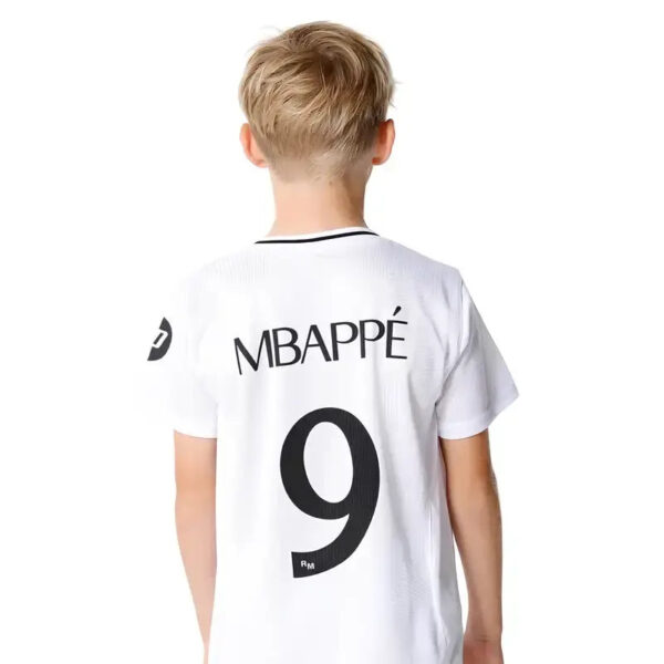 Kit Real Madrid Junior Domicile Mbappé 2024/25 Replica - Image 2