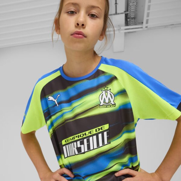 Maillot OM Faster Training Junior 2025 Bleu/Vert - Image 3