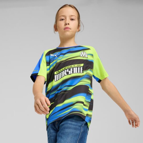Maillot OM Faster Training Junior 2025 Bleu/Vert - Image 2