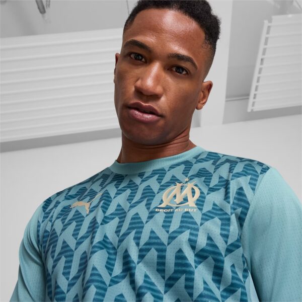Maillot OM Pre-match Homme 2024/25 Bleu-Vert - Image 3
