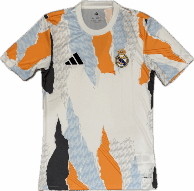 Maillot Real Madrid Pre-match Homme 2024/25 Blanc-Orange