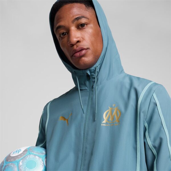 Veste à Capuche OM Pre-match Homme 2024/25 Bleu-Vert - Image 3
