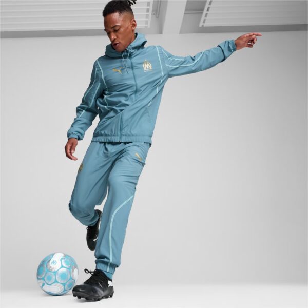 Veste à Capuche OM Pre-match Homme 2024/25 Bleu-Vert - Image 6