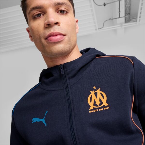 Veste à Capuche OM Casuals Homme 2024/25 Bleu Nuit - Image 3