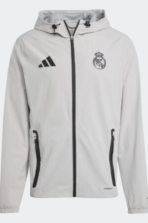 Veste à Capuche Real Madrid Survêtement Woven 2025 Gris