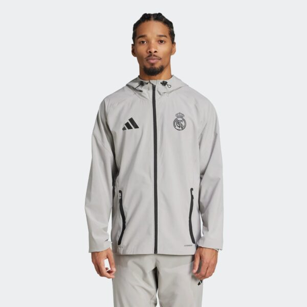 Veste à Capuche Real Madrid Survêtement Woven 2025 Gris - Image 2