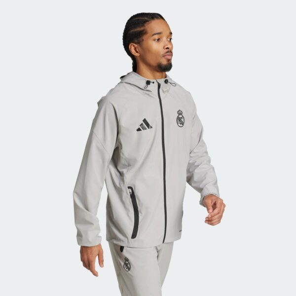 Veste à Capuche Real Madrid Survêtement Woven 2025 Gris - Image 6