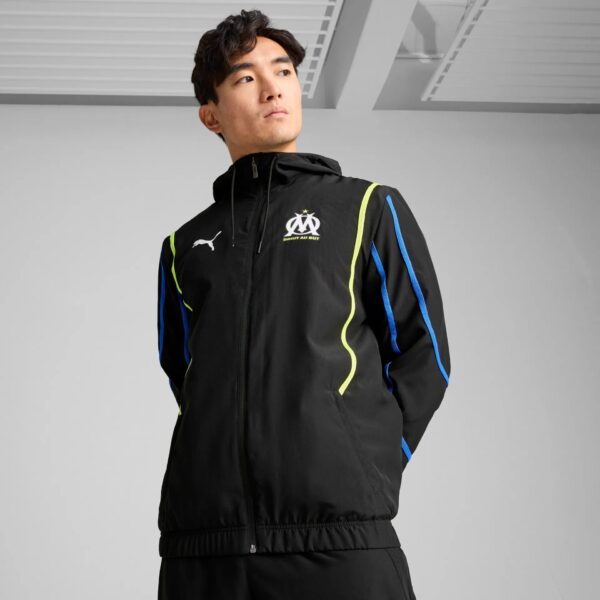 Veste à Capuche OM Pre-Match Faster 2025 Noir - Image 2