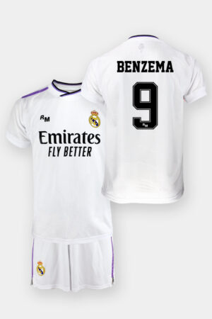 Kit Real Madrid Junior Domicile Benzema 2022/23 Roger's Replica
