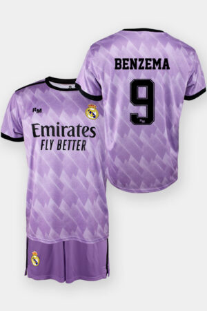 Kit Real Madrid Junior Extérieur Benzema 2022/23 Replica