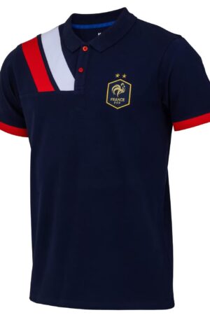 Polo Équipe de France Stripes Adulte 2024 Bleu ( FFF )