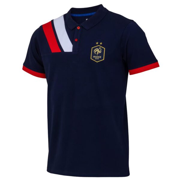 Polo Équipe de France Stripes Adulte 2024 Bleu ( FFF )