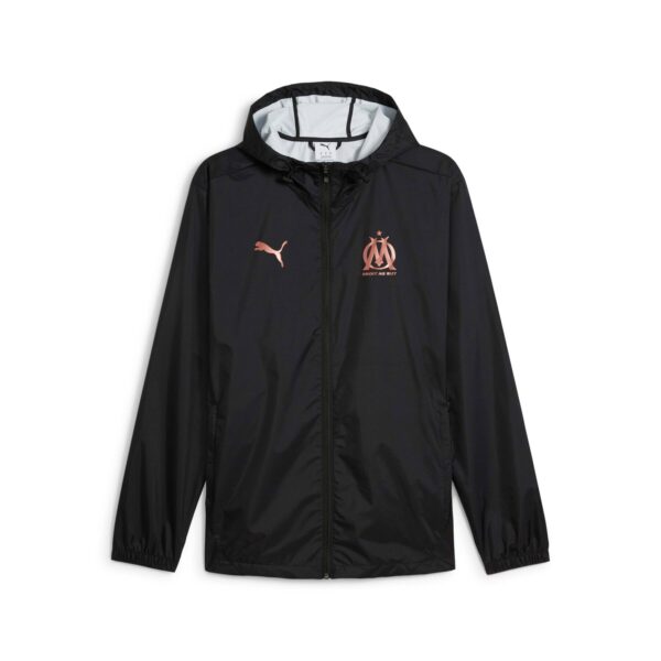 Veste à Capuche OM All Weather Homme 2024/25 Noir
