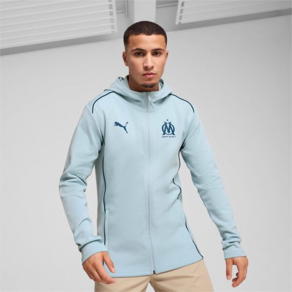 Veste à Capuche OM Casuals Homme 2024/25 Bleu Ciel - Image 2