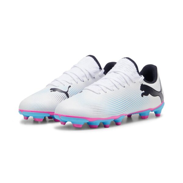 Crampons Puma Future 7 Play FG/AG Junior Blanc - Image 3