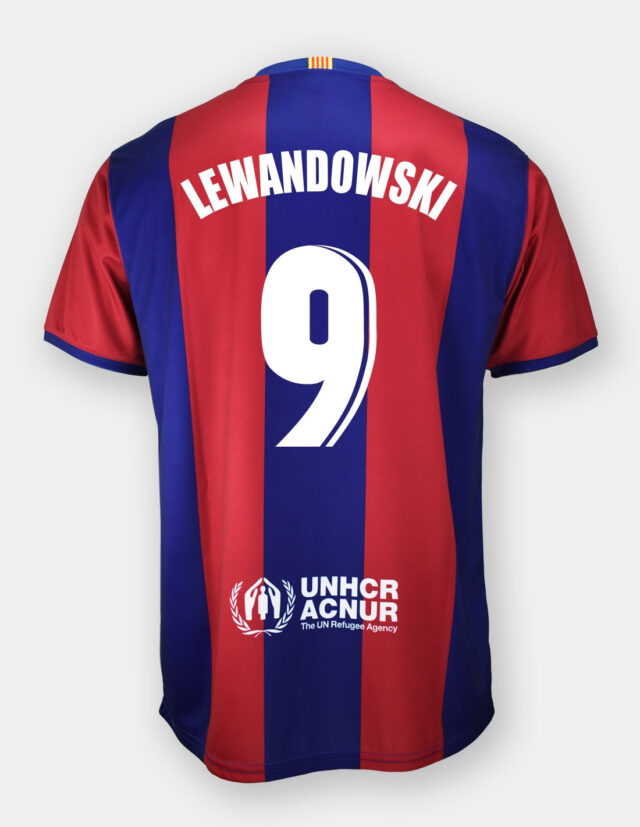 Maillot FC Barcelone Domicile Homme Lewandowski 2023/24 Replica
