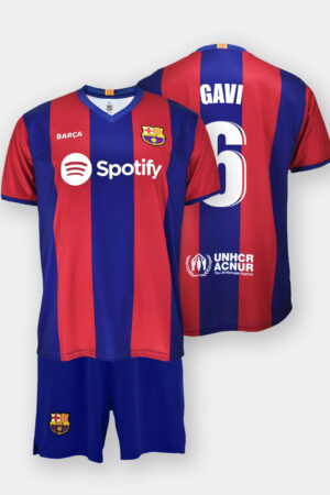 Kit FC Barcelone Domicile Junior Gavi 2023/24 Replica
